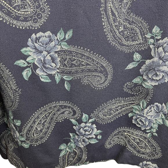 Vintage Alfred Dunner Paisley Blazer Jacket Blue Size 14 Floral Button Front - Picture 6 of 10